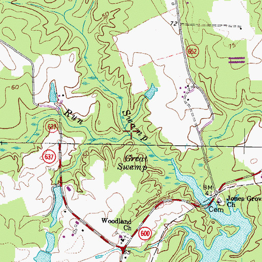 Topographic Map of Nuby Run, VA