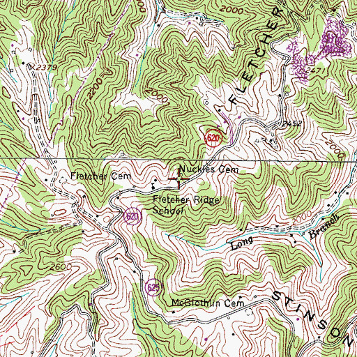 Topographic Map of Nuckles Cemetery, VA