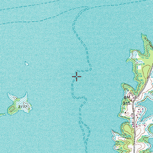 Topographic Map of Nutbush Creek, VA
