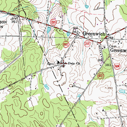 Topographic Map of Oak Dale Church, VA