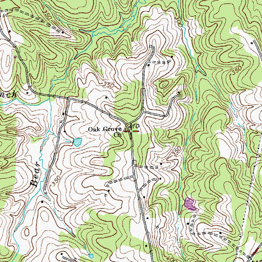 Topographic Map of Oak Grove Church, VA