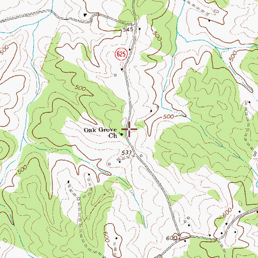 Topographic Map of Oak Grove Mennonite Church, VA