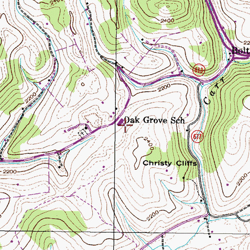 Topographic Map of Oak Grove Elementary School, VA