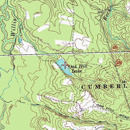Topographic Map of Oak Hill Lake, VA