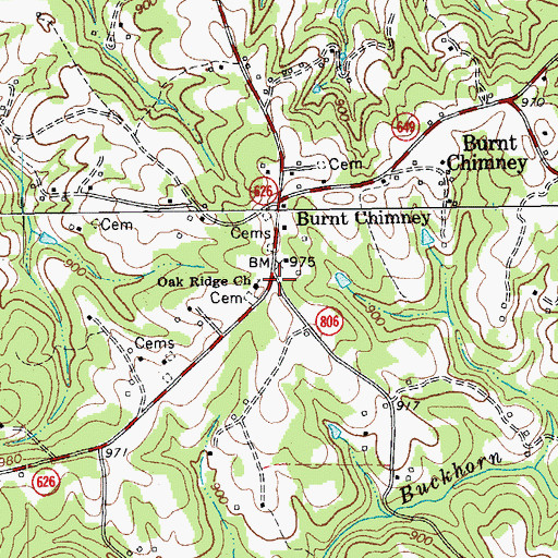 Topographic Map of Oak Ridge Church, VA