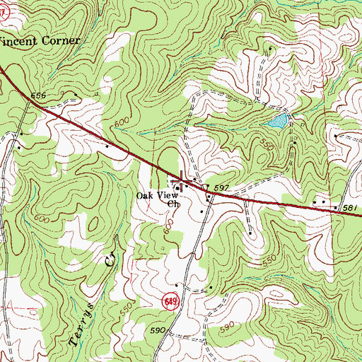 Topographic Map of Oak View Church, VA