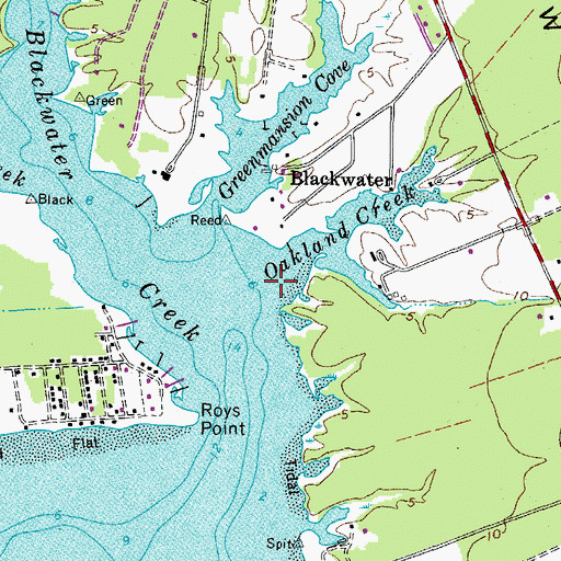 Topographic Map of Oakland Creek, VA