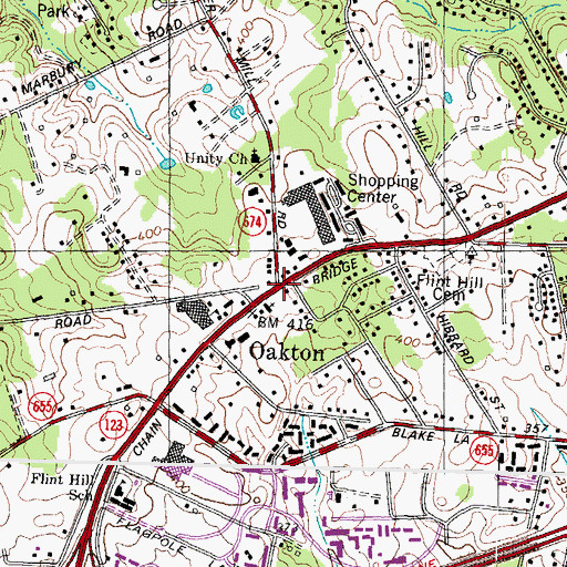 Topographic Map of Oakton, VA