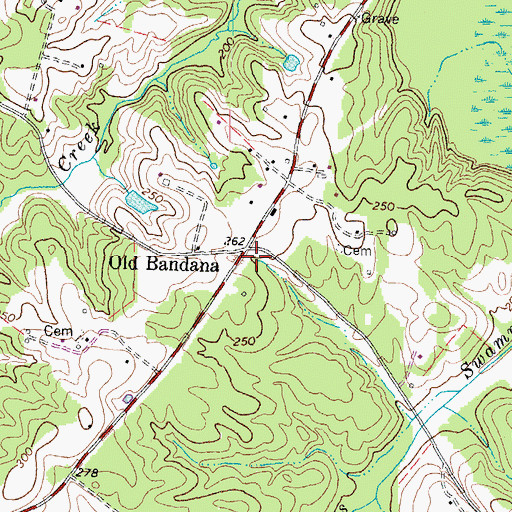 Topographic Map of Old Bandana, VA