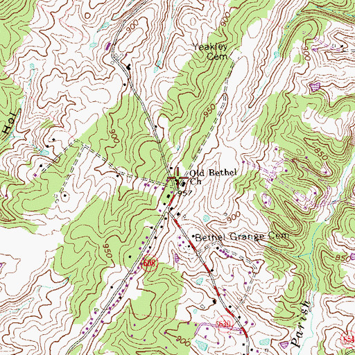Topographic Map of Old Bethel Church, VA