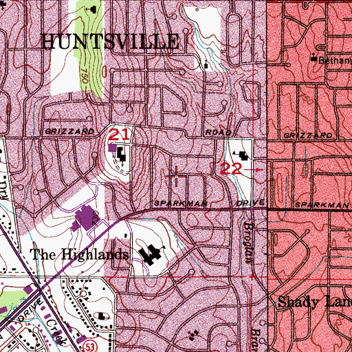 Topographic Map of Parkwood Recreation Center, AL