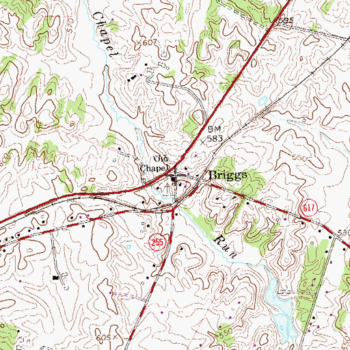 Topographic Map of Old Chapel, VA
