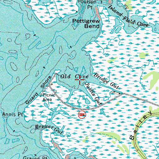 Topographic Map of Old Cove, VA