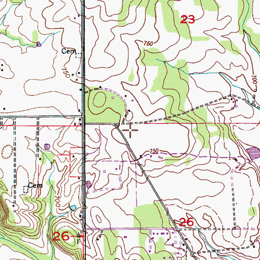 Topographic Map of Patton Cemetery, AL
