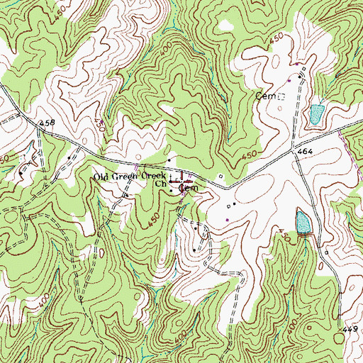 Topographic Map of Old Green Creek Church, VA