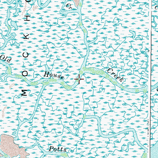 Topographic Map of Old House Creek, VA