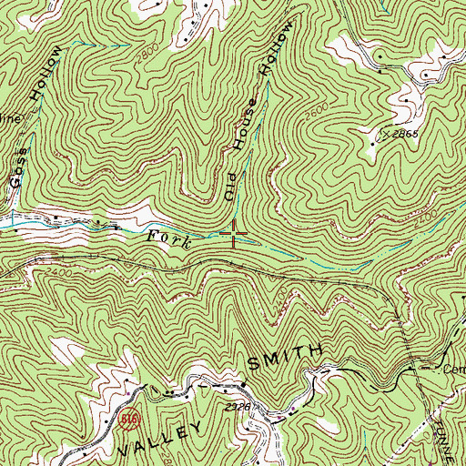 Topographic Map of Old House Hollow, VA