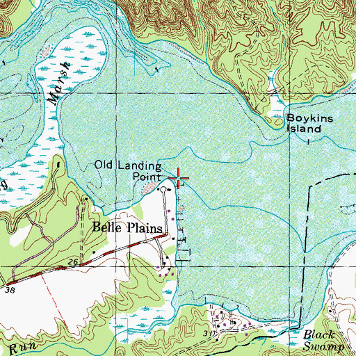 Topographic Map of Old Landing Point, VA