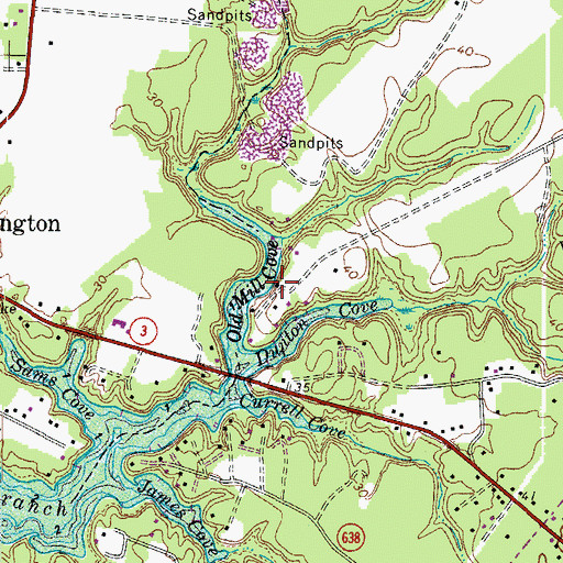 Topographic Map of Old Mill Cove, VA