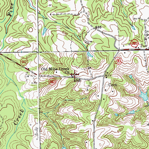 Topographic Map of Old Mine Creek Church, VA