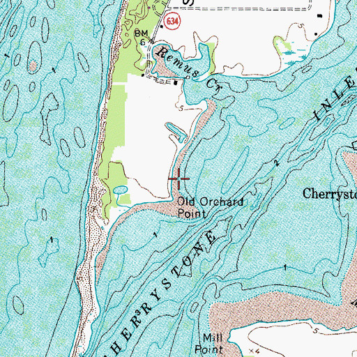 Topographic Map of Old Orchard Point, VA