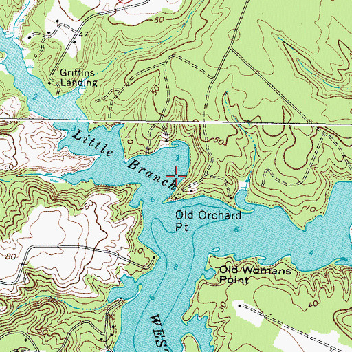 Topographic Map of Old Orchard Point, VA