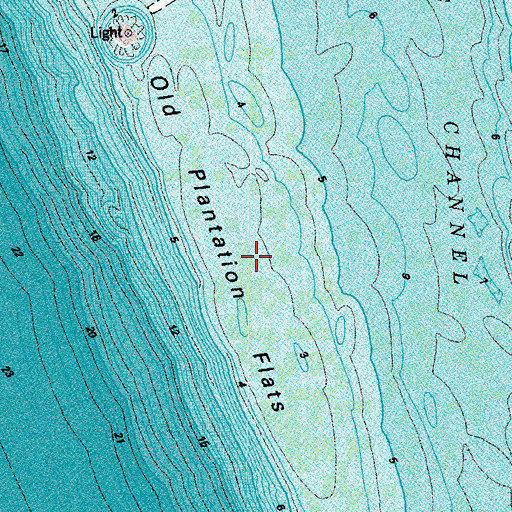 Topographic Map of Old Plantation Flats, VA
