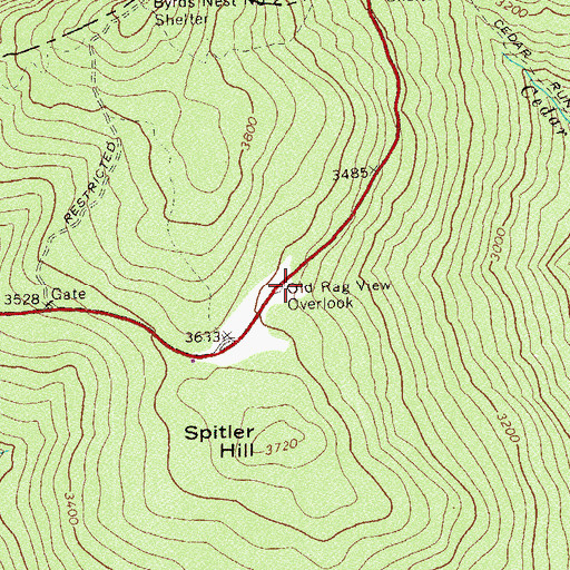 Topographic Map of Old Rag View Overlook, VA