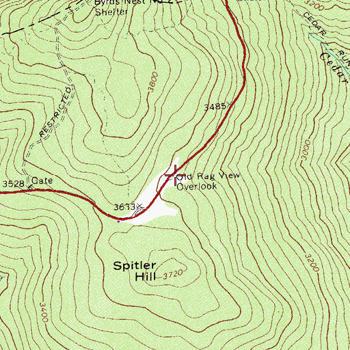 Topographic Map of Old Rag View Overlook, VA