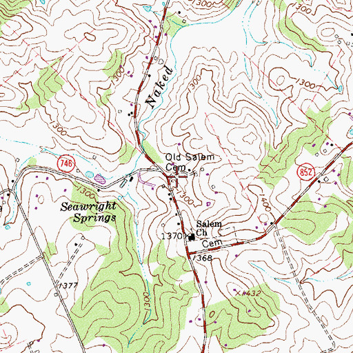Topographic Map of Old Salem Cemetery, VA