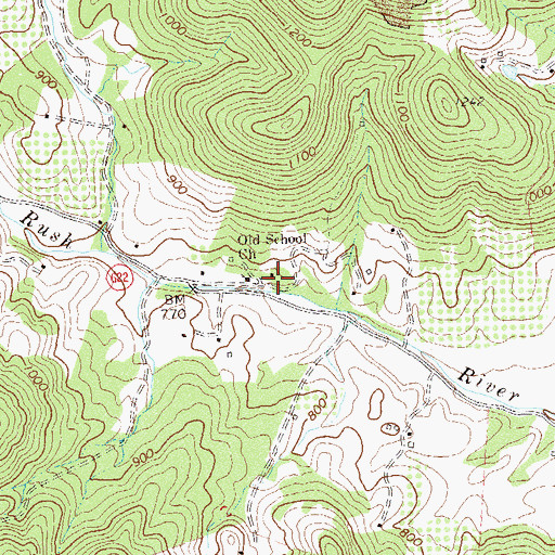 Topographic Map of Old School Church, VA