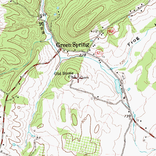 Topographic Map of Old Stone Church, VA