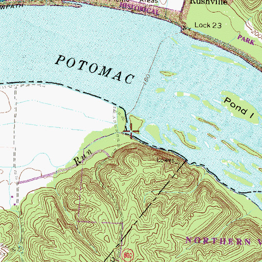 Topographic Map of Old Sugarland Run, VA