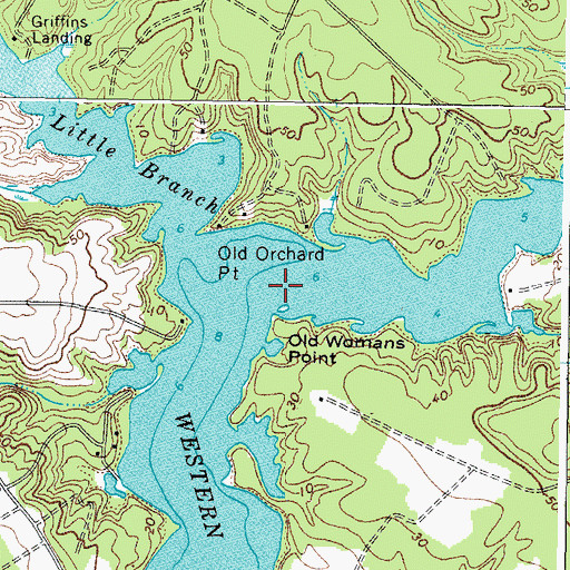 Topographic Map of Old Womans Point, VA