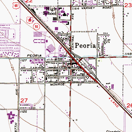 Topographic Map of Maricopa County Community Services, AZ