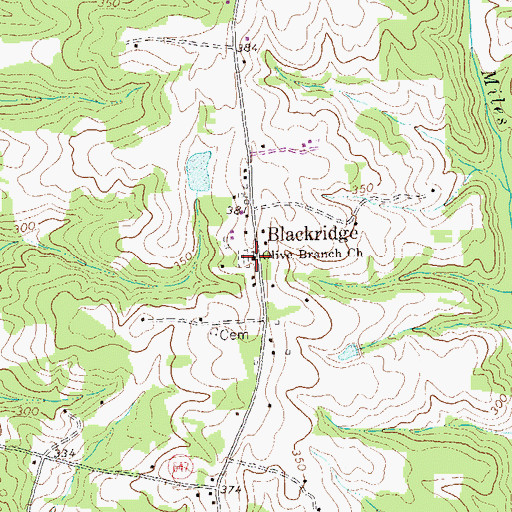Topographic Map of Olive Branch Church, VA
