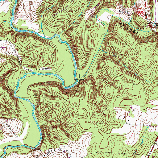 Topographic Map of Oliver Creek, VA
