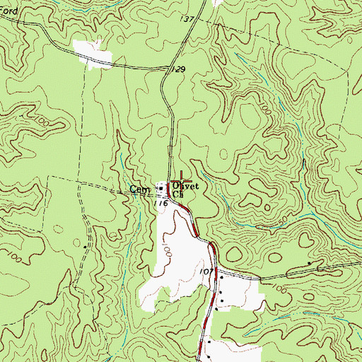 Topographic Map of Olivet Church, VA
