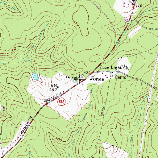 Topographic Map of Olivet Church, VA