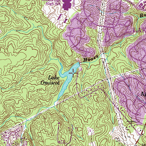 Topographic Map of Lake Omiscol, VA