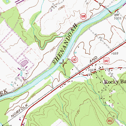 Topographic Map of Onemile Run, VA