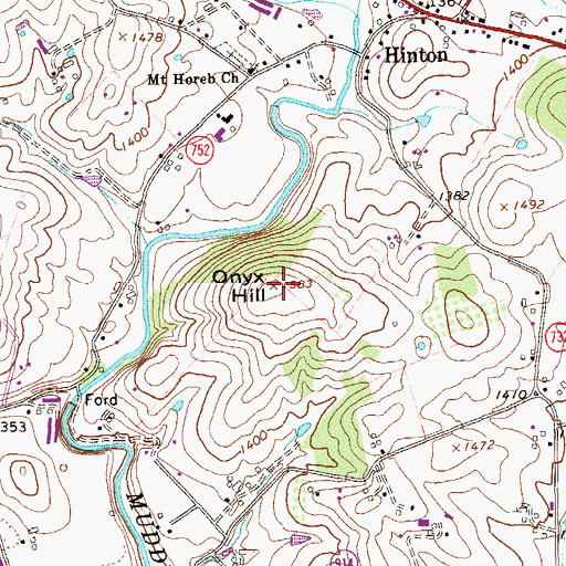 Topographic Map of Onyx Hill, VA