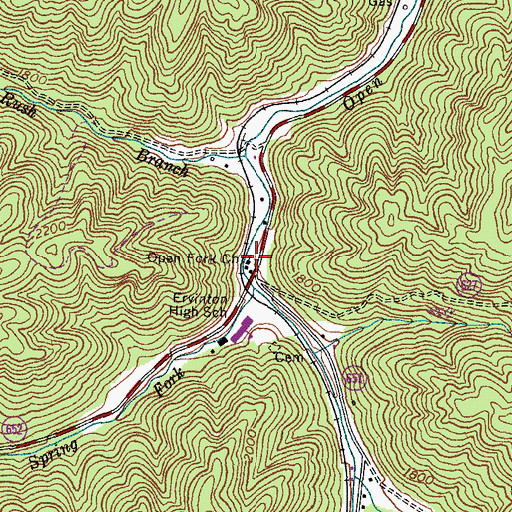 Topographic Map of Open Fork Church, VA