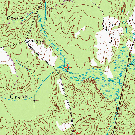 Topographic Map of Opossum Quarter Creek, VA