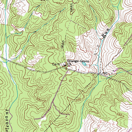 Topographic Map of Orange Grove Church, VA