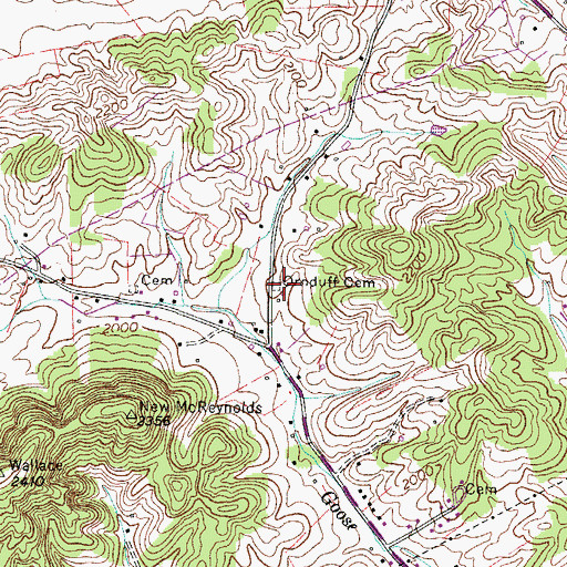 Topographic Map of Ornduff Cemetery, VA