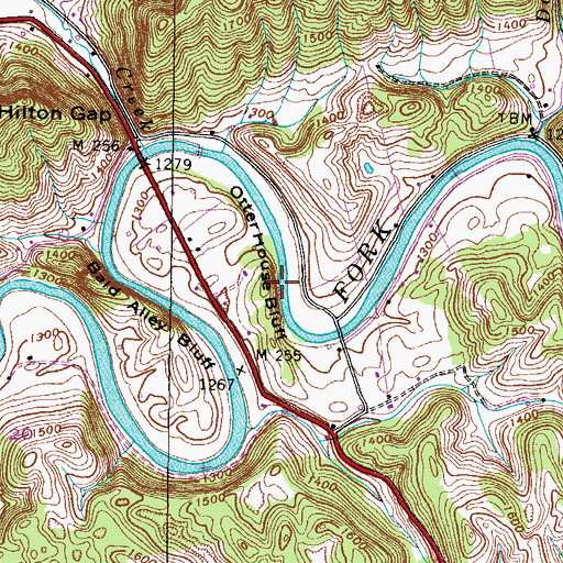 Topographic Map of Otter House Bluff, VA