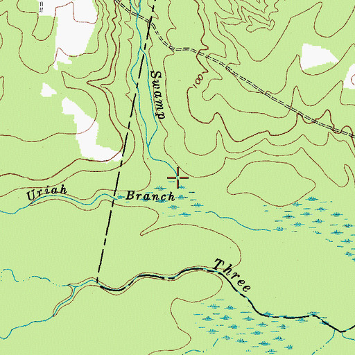 Topographic Map of Otterdam Swamp, VA