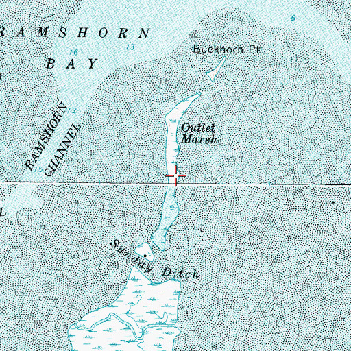 Topographic Map of Outlet Marsh, VA