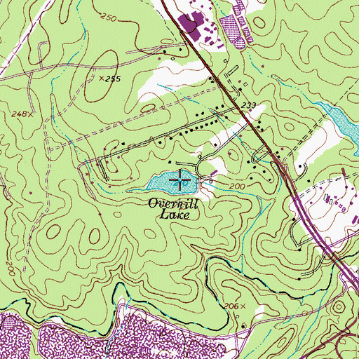 Topographic Map of Overhill Lake, VA